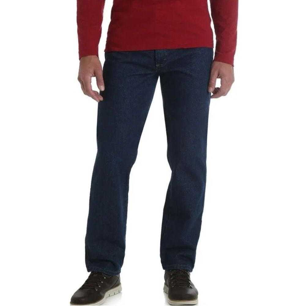 RUSTLER Men's Regular Fit Straight Leg Jeans in Dark Blue 32 X 30